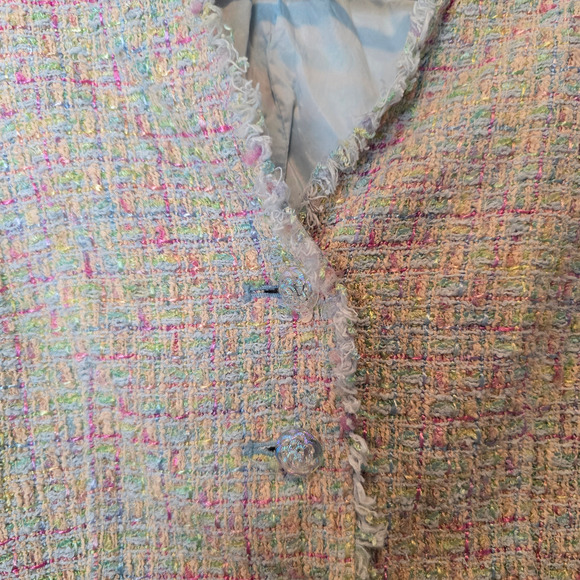 TERI JON by Rickie Freeman Tweed Skirt Jacket Suit pastel size xs - Picture 3 of 11